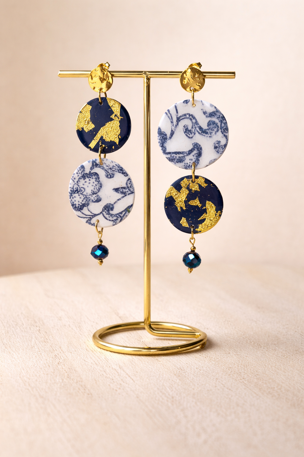 Pendientes Damasco Azul