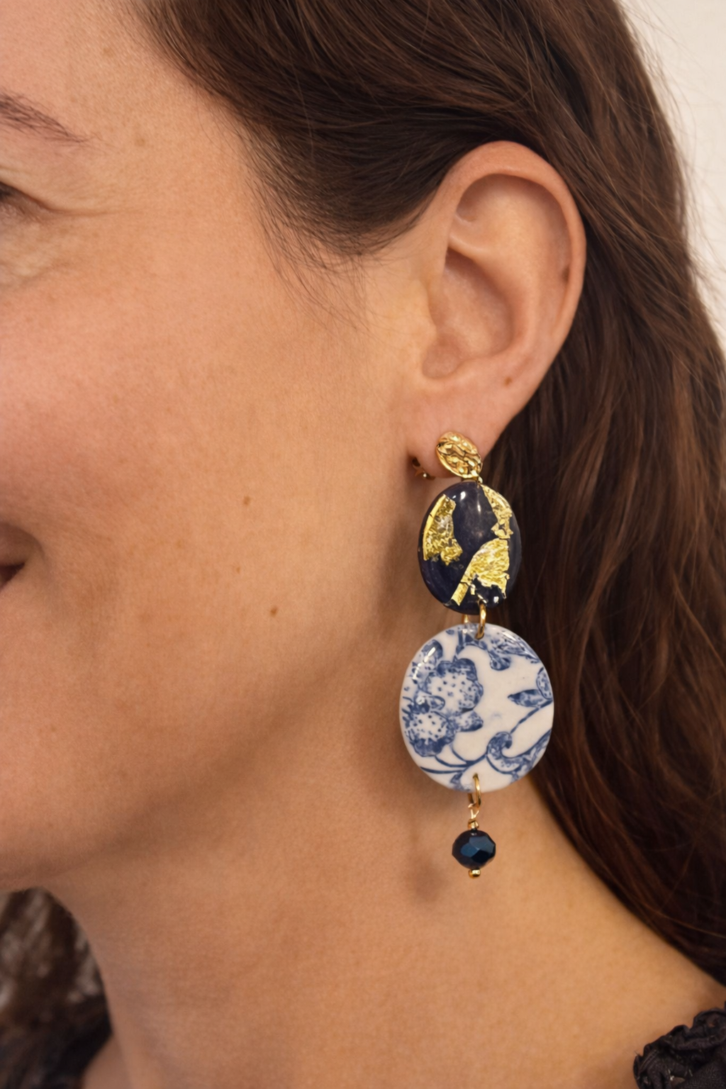 Pendientes Damasco Azul