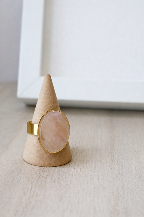 Anillo Aura de Cuarzo Rosa