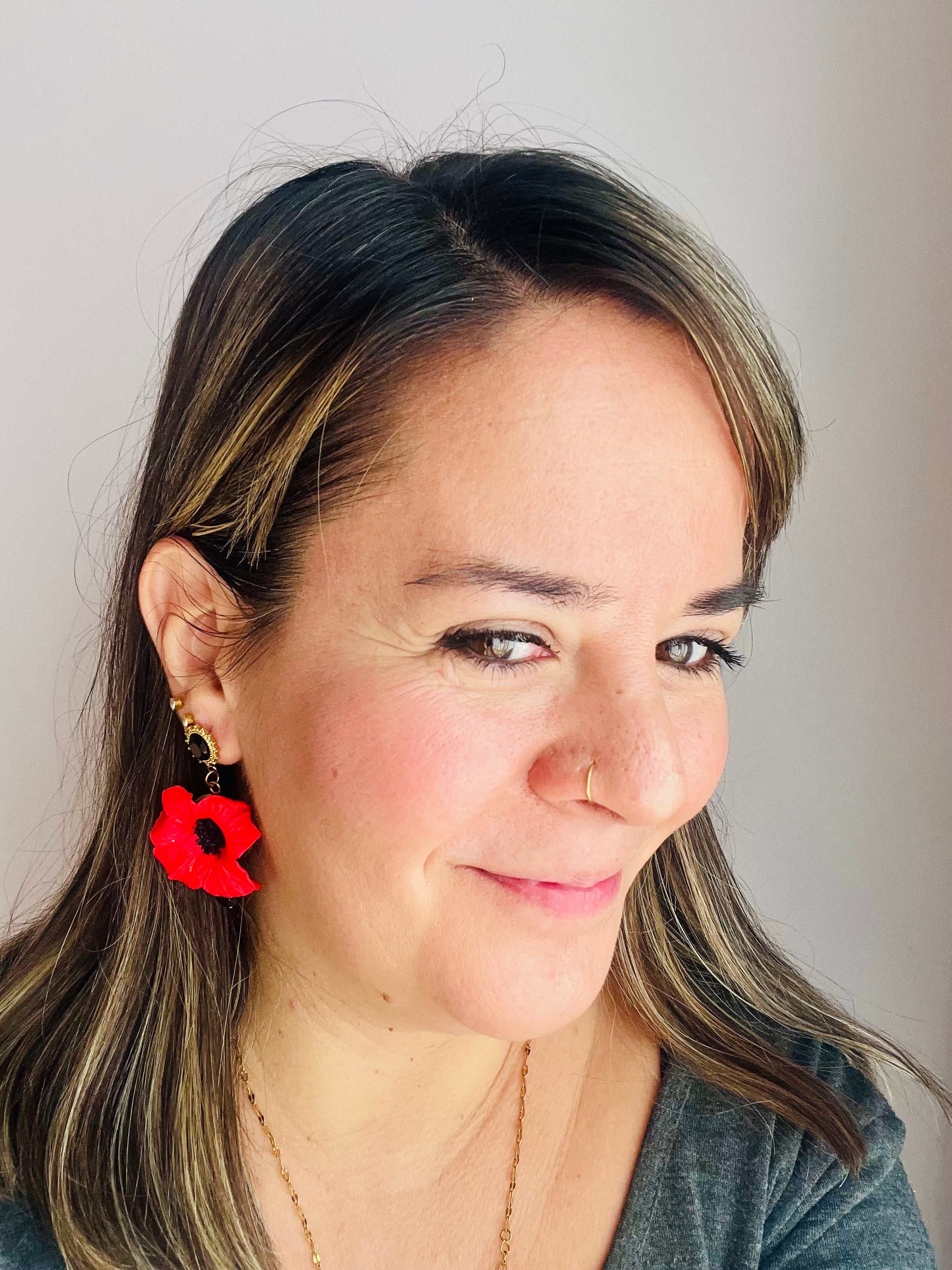 Pendientes Amapolas Ónix