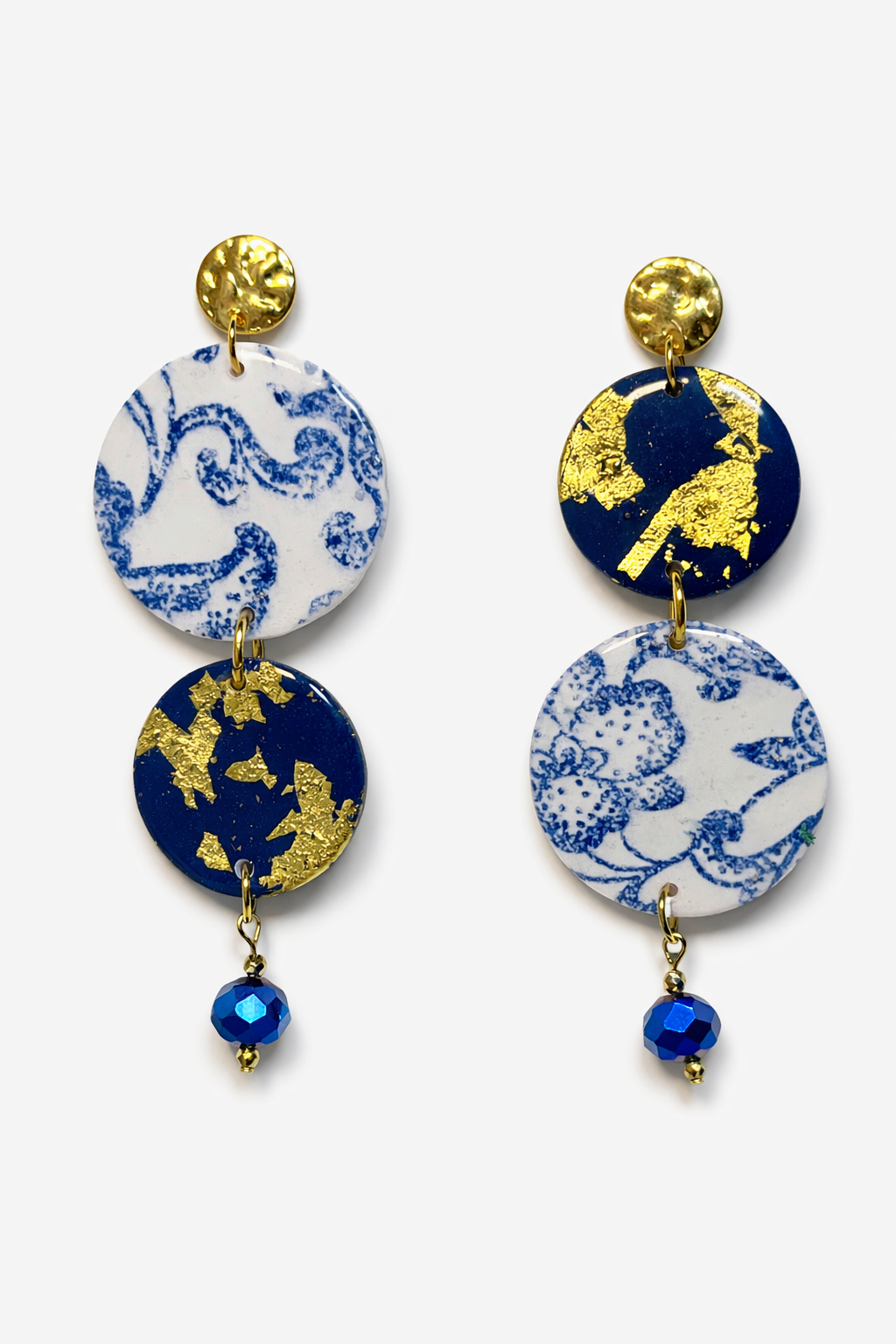 Pendientes Damasco Azul