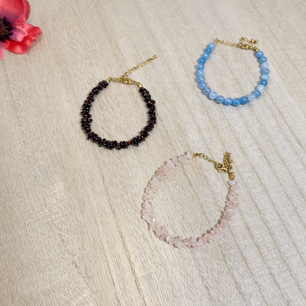 Pulsera Bruma de Cuarzo Rosa