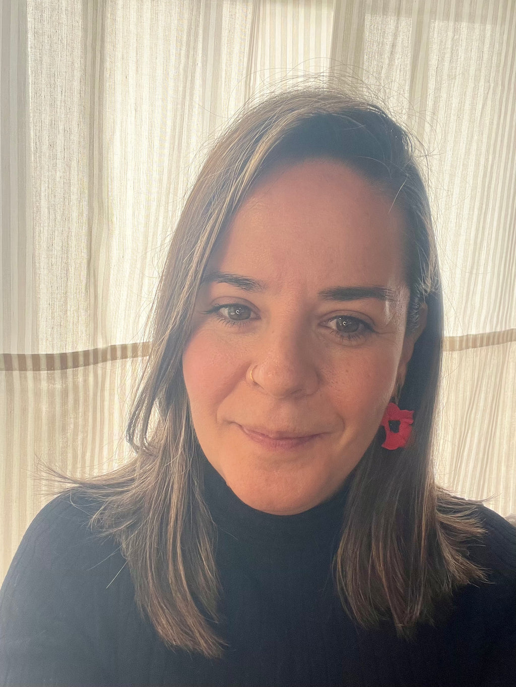 Pendientes Amapola Hoja Dorada