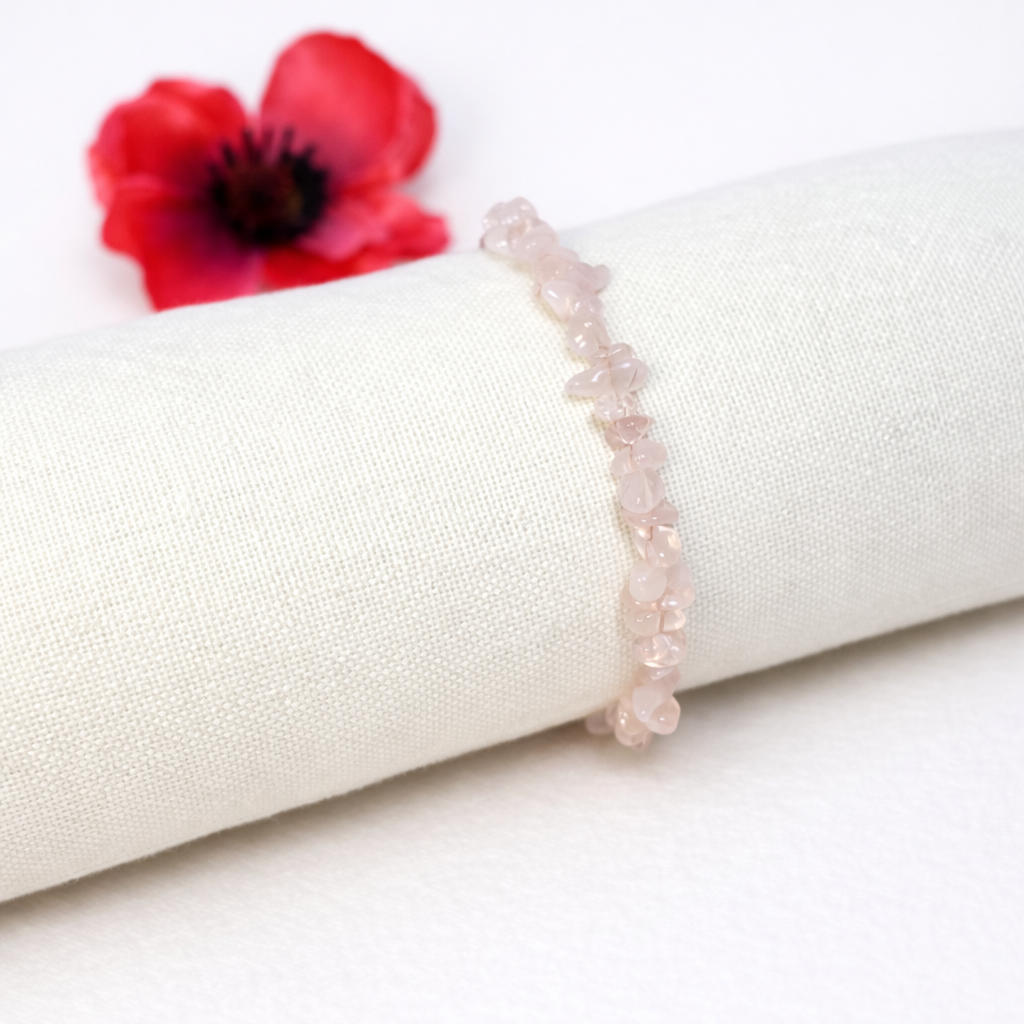 Pulsera Bruma de Cuarzo Rosa