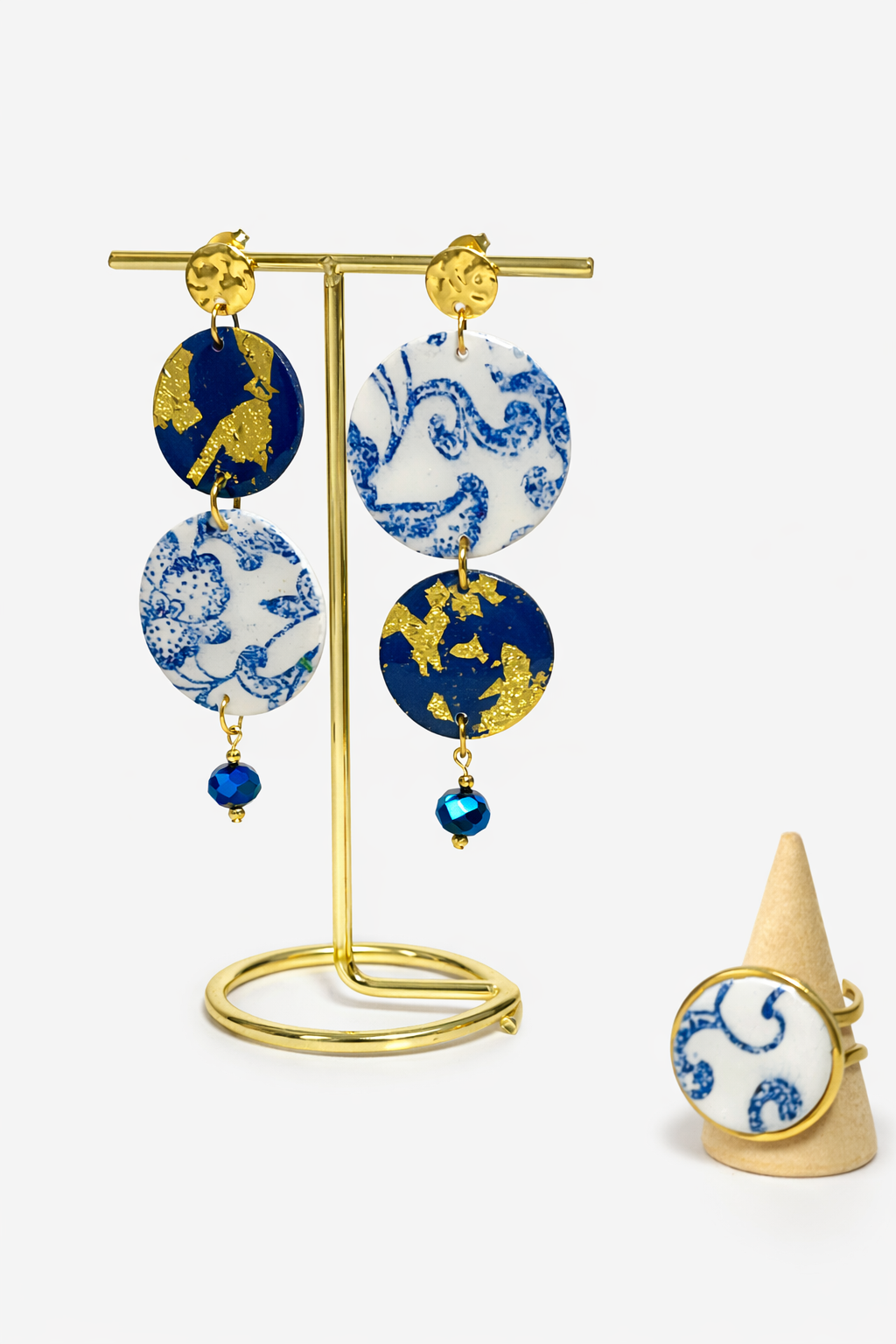 Pendientes Damasco Azul