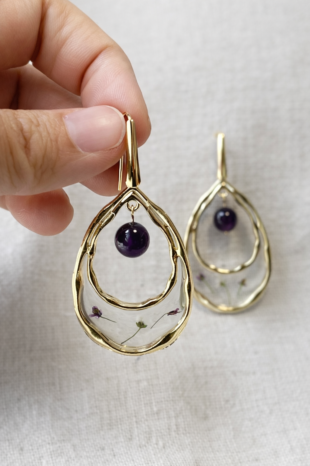 Pendientes Jardín Púrpura