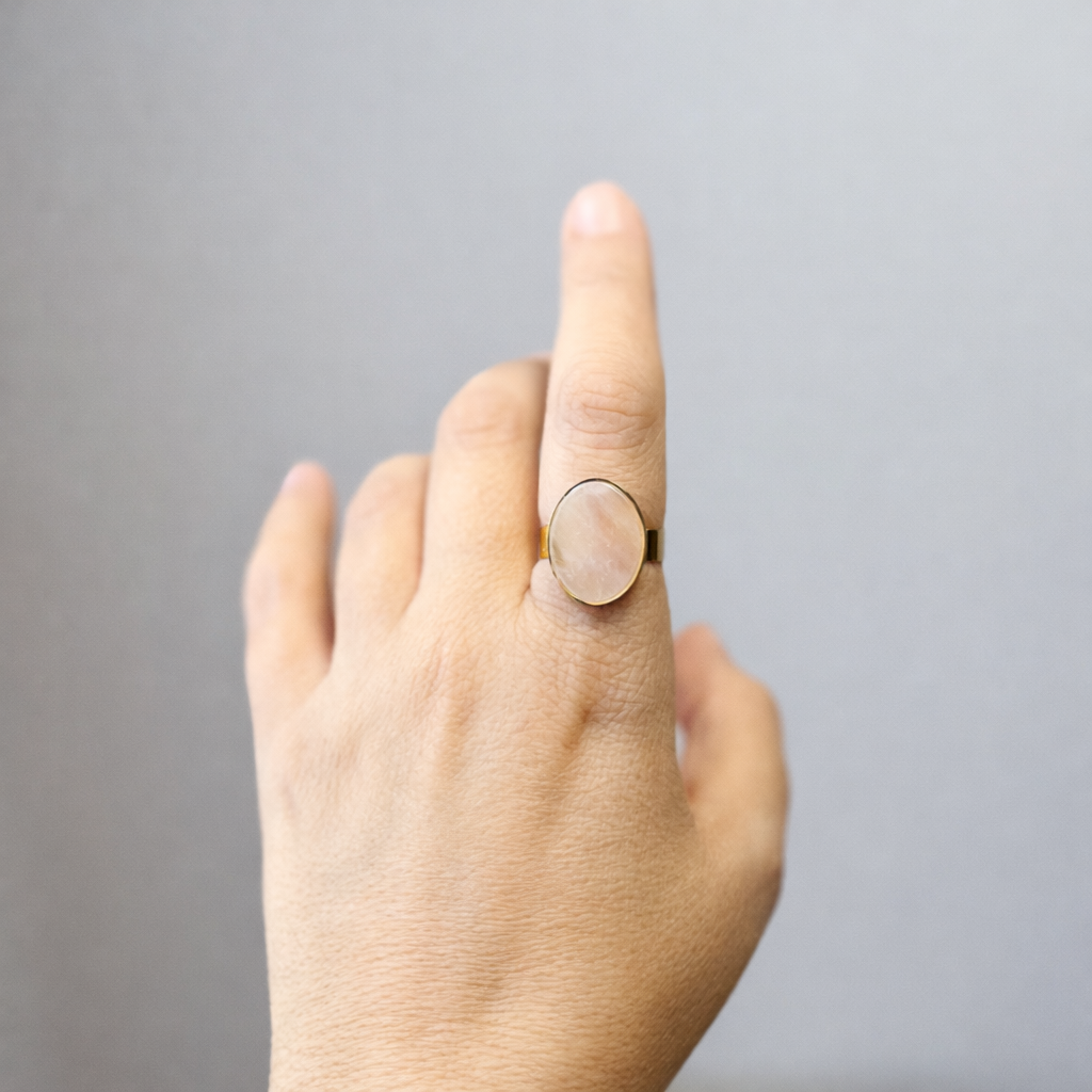 Anillo Aura de Cuarzo Rosa
