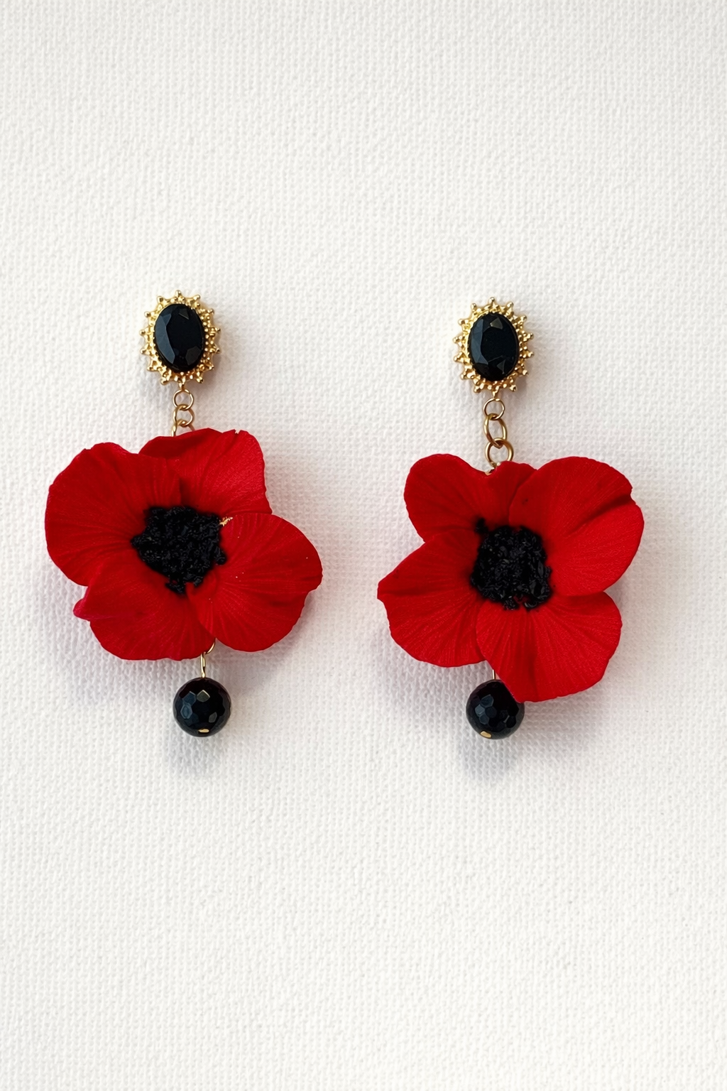 Pendientes Amapolas Ónix