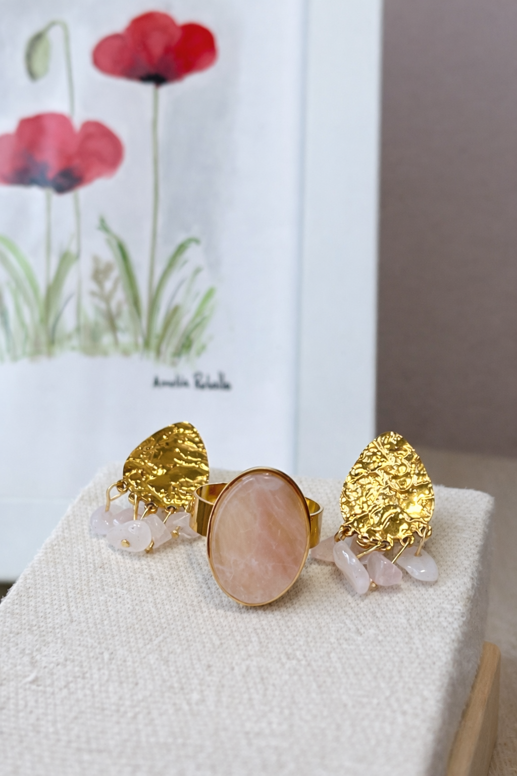 Anillo Aura de Cuarzo Rosa